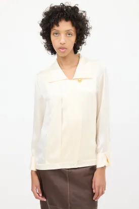 1980s Cream Silk Blouse