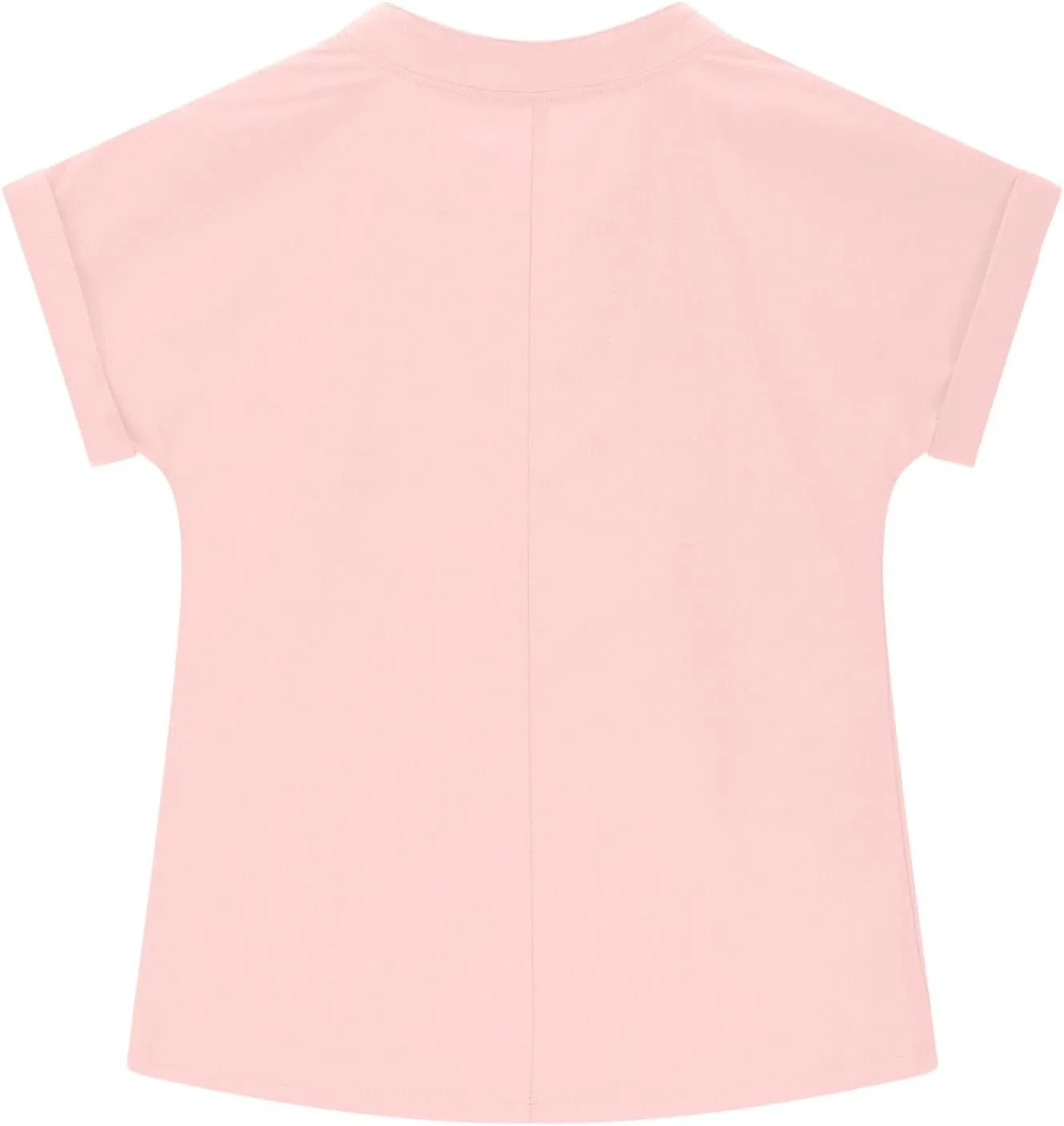 5-15T Baby Girls Linen Shirts Fashion Solid Color Short Sleeves V-Neck T-Shirts Soft Comfy Summer Blouse Tops