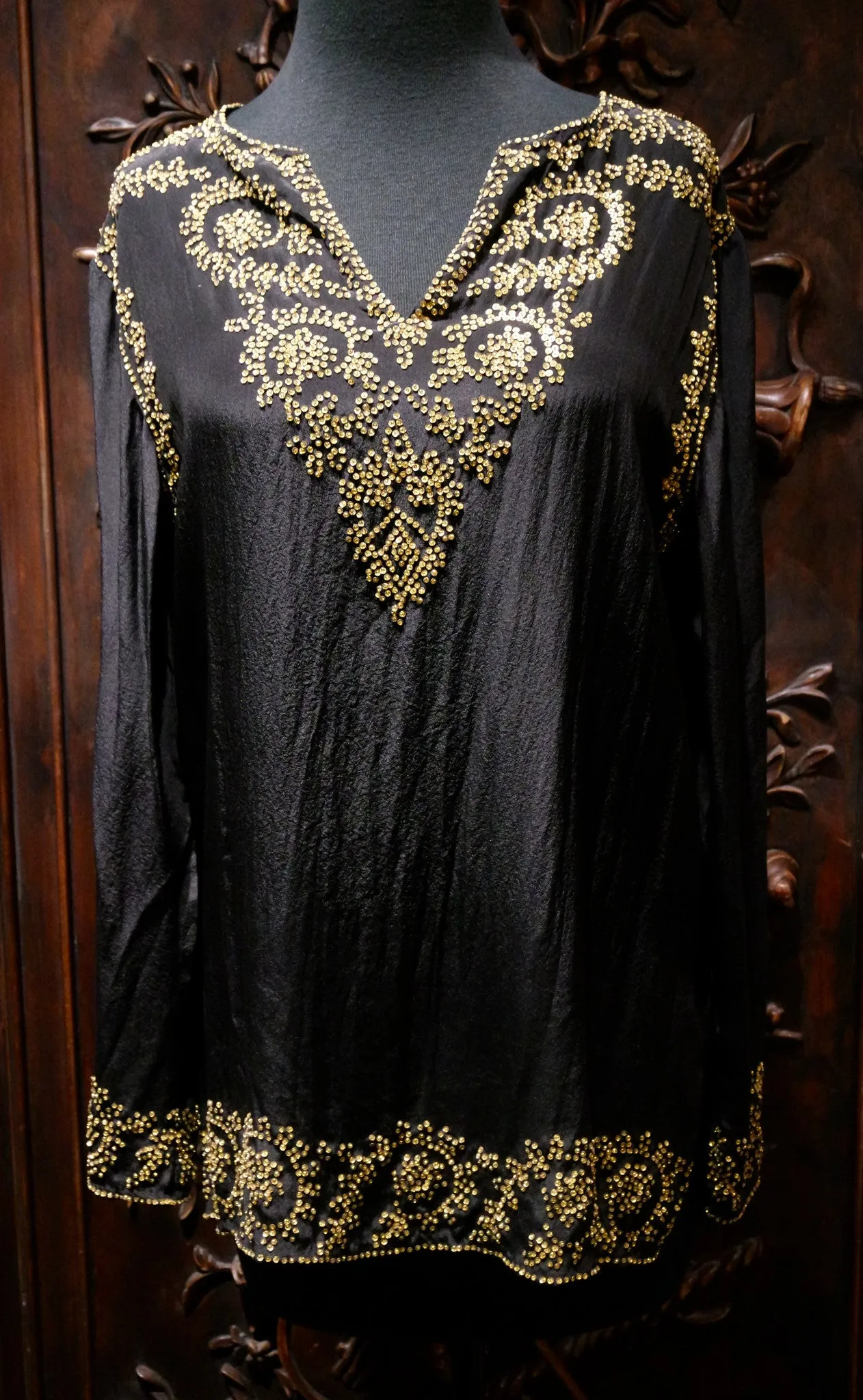 Adrienne Landau Silk Embellished Top