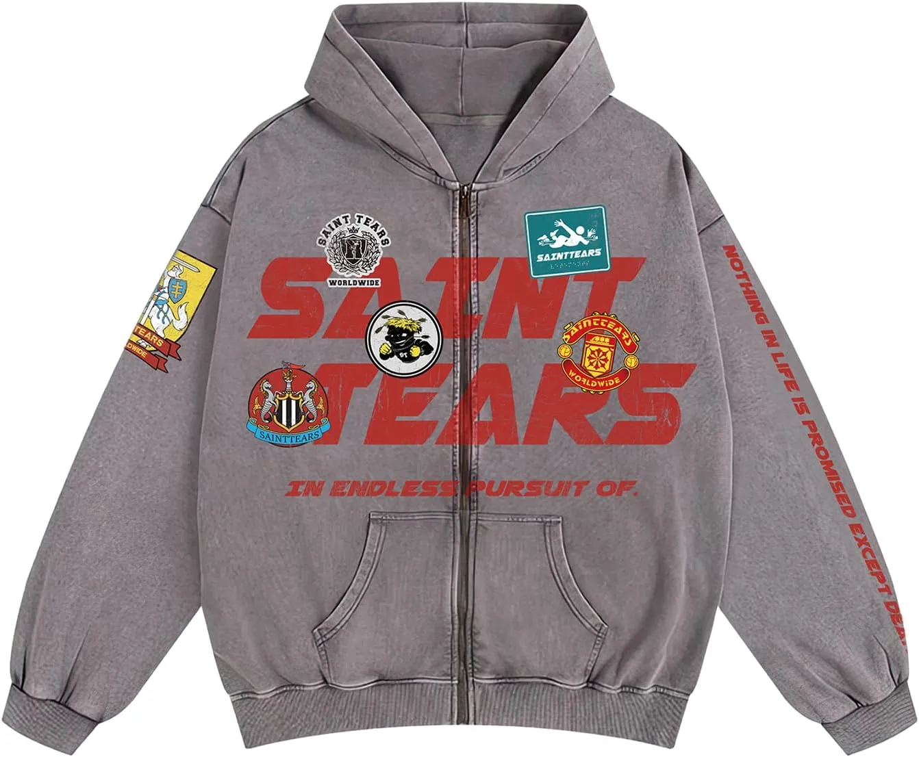 Arnodefrance Men Vintage Washed Graphic Zip Up Hoodies Printing Graffiti Hoodie Cotton Warm Pullover Coat Outerwear