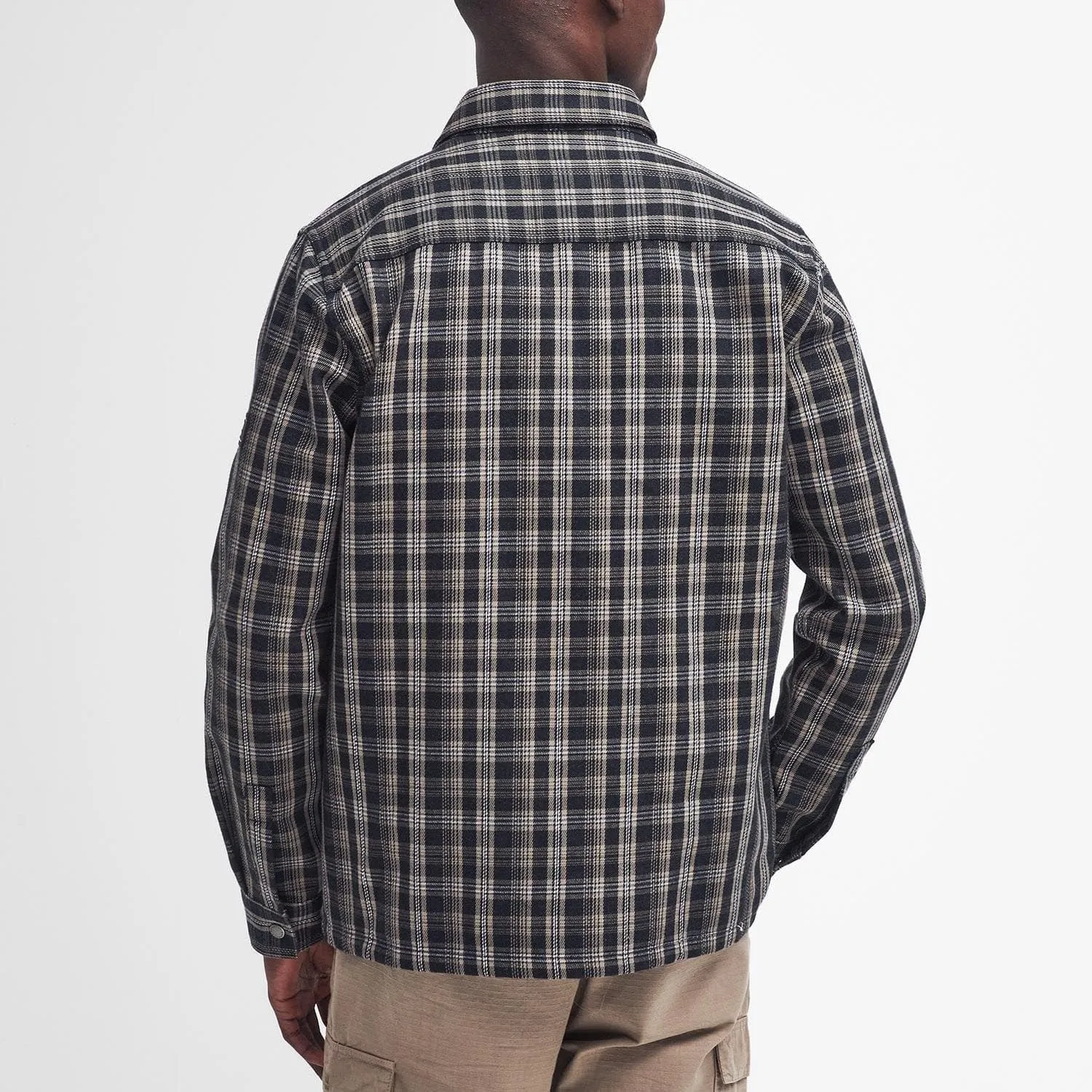 Barbour International Phoenix Check Overshirt In Charcoal Mix