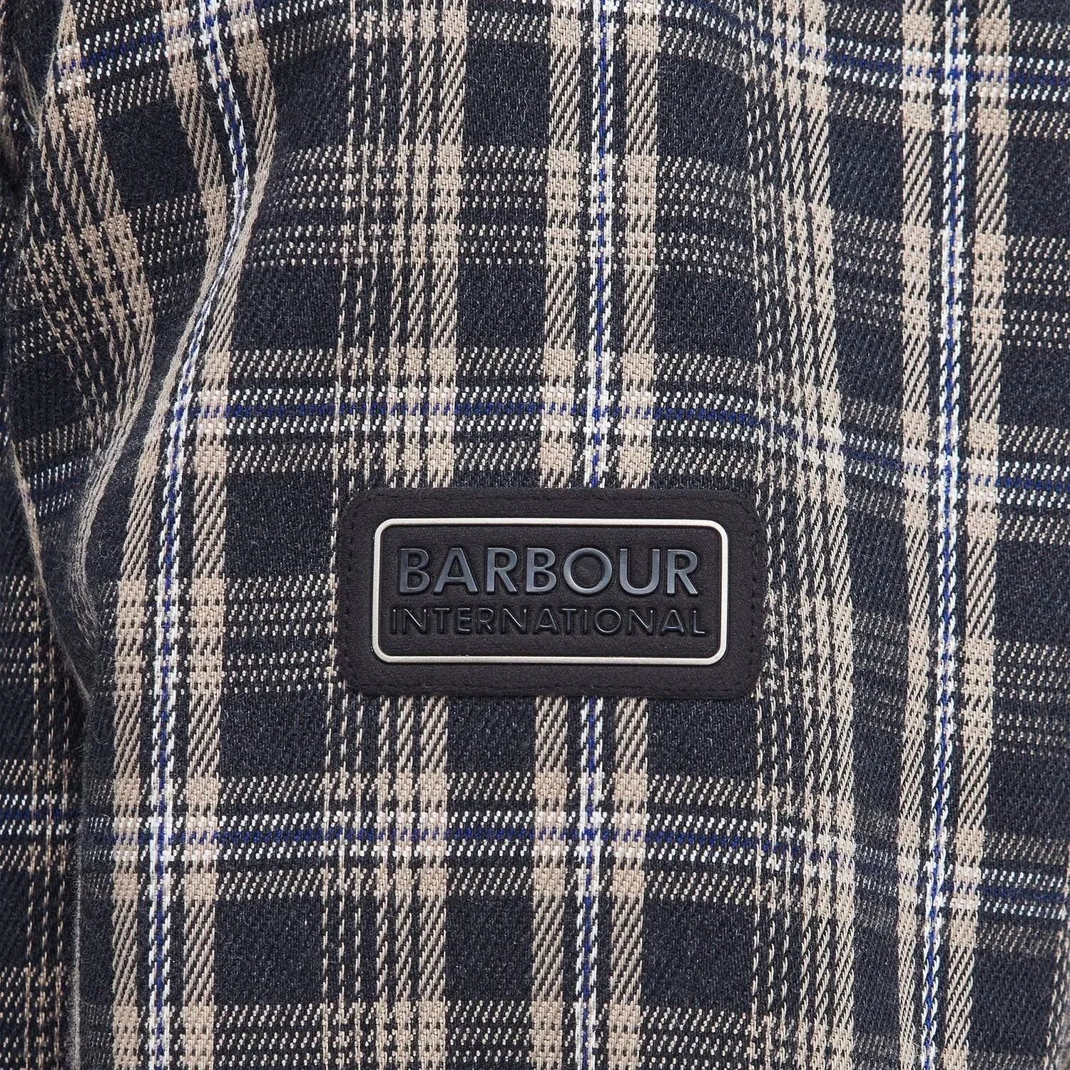 Barbour International Phoenix Check Overshirt In Charcoal Mix