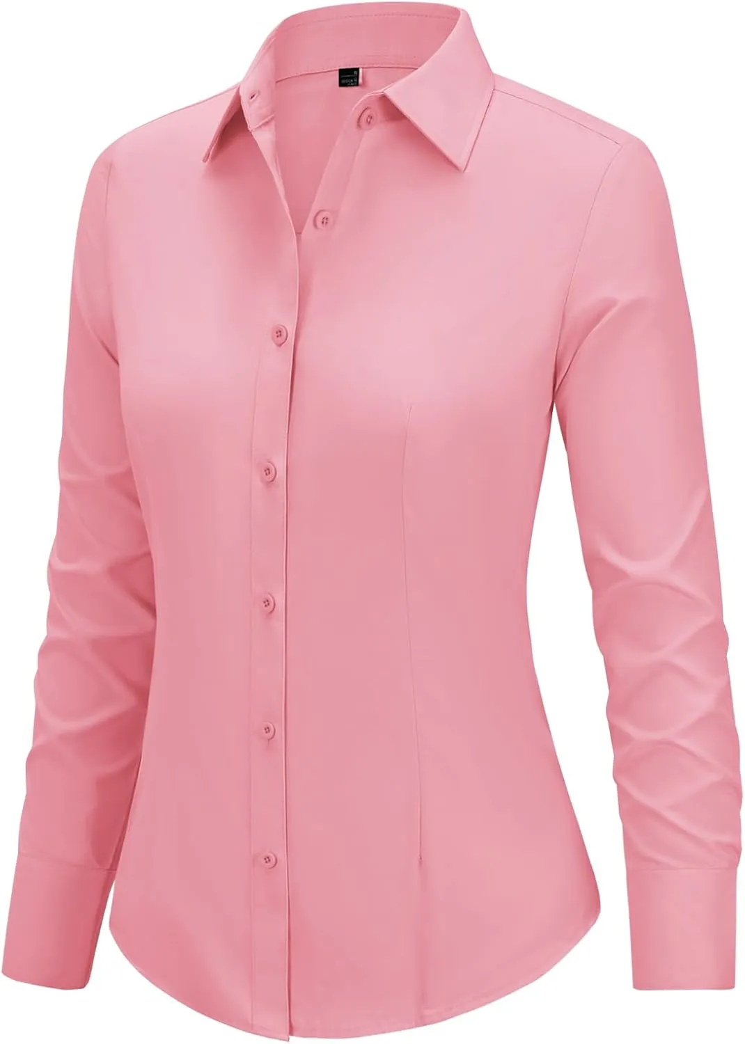 Button Down Shirts for Women Long Sleeve Dress Shirts Slim Fit Wrinkle Free Collared Blouse Work Office Blouse Tops