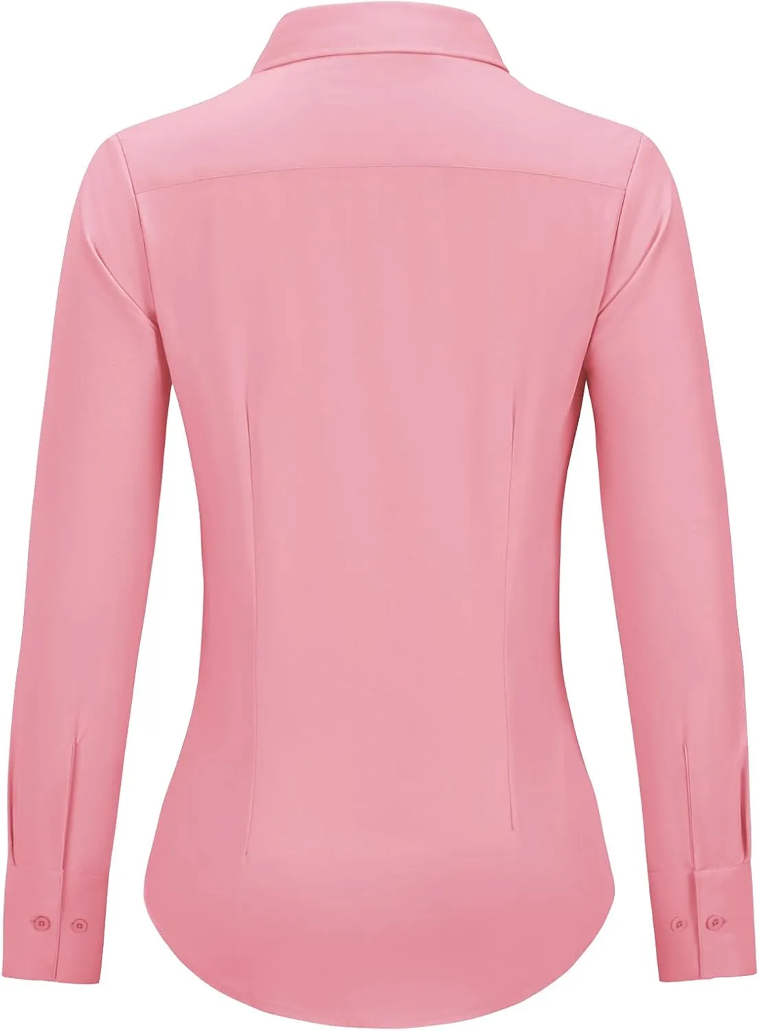Button Down Shirts for Women Long Sleeve Dress Shirts Slim Fit Wrinkle Free Collared Blouse Work Office Blouse Tops