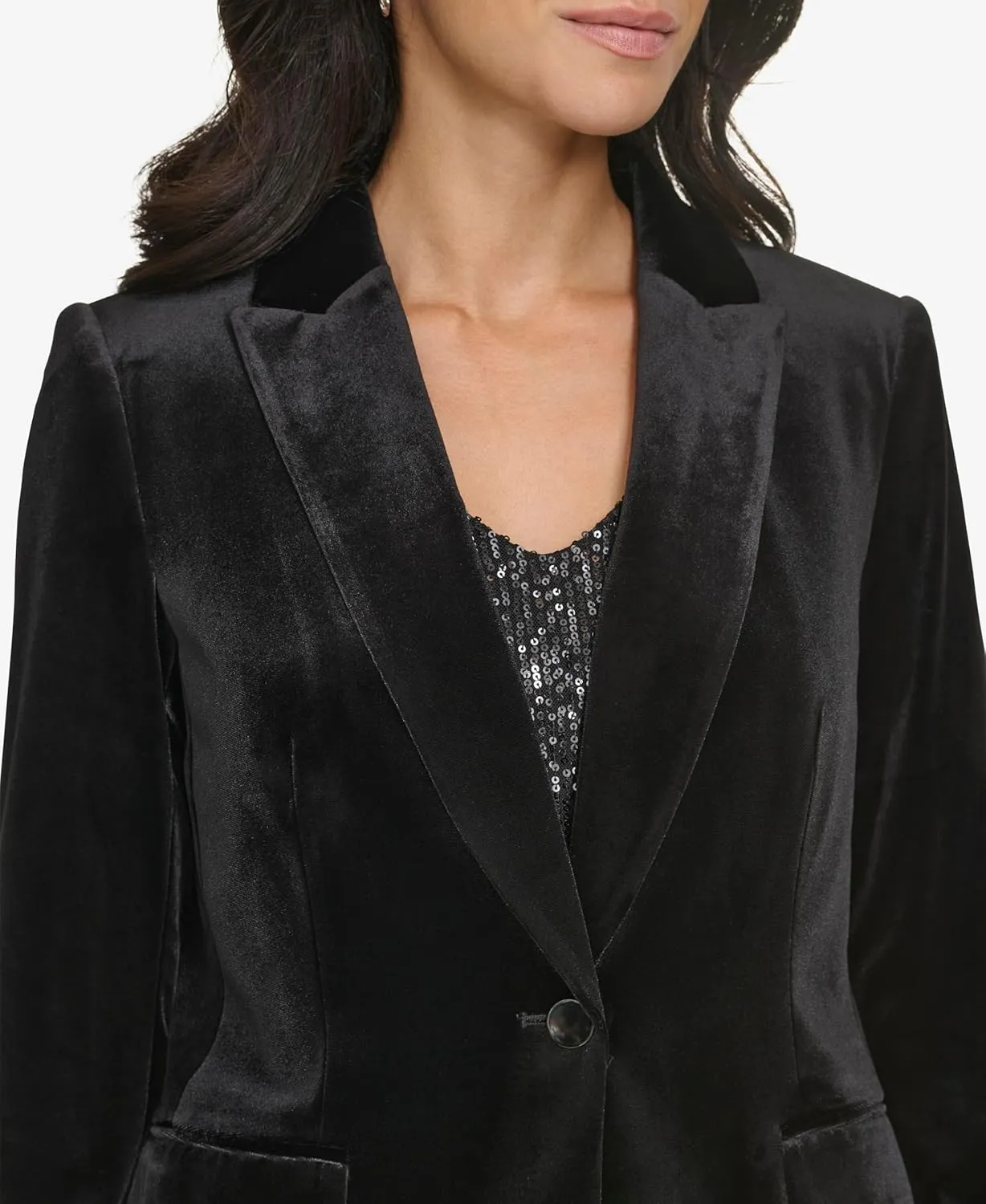 Calvin Klein Women's One Button Lux Blazer