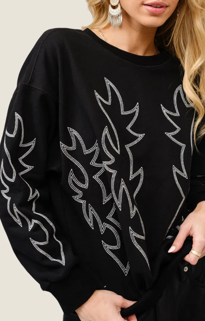 Celine Black Embroidered Sweater