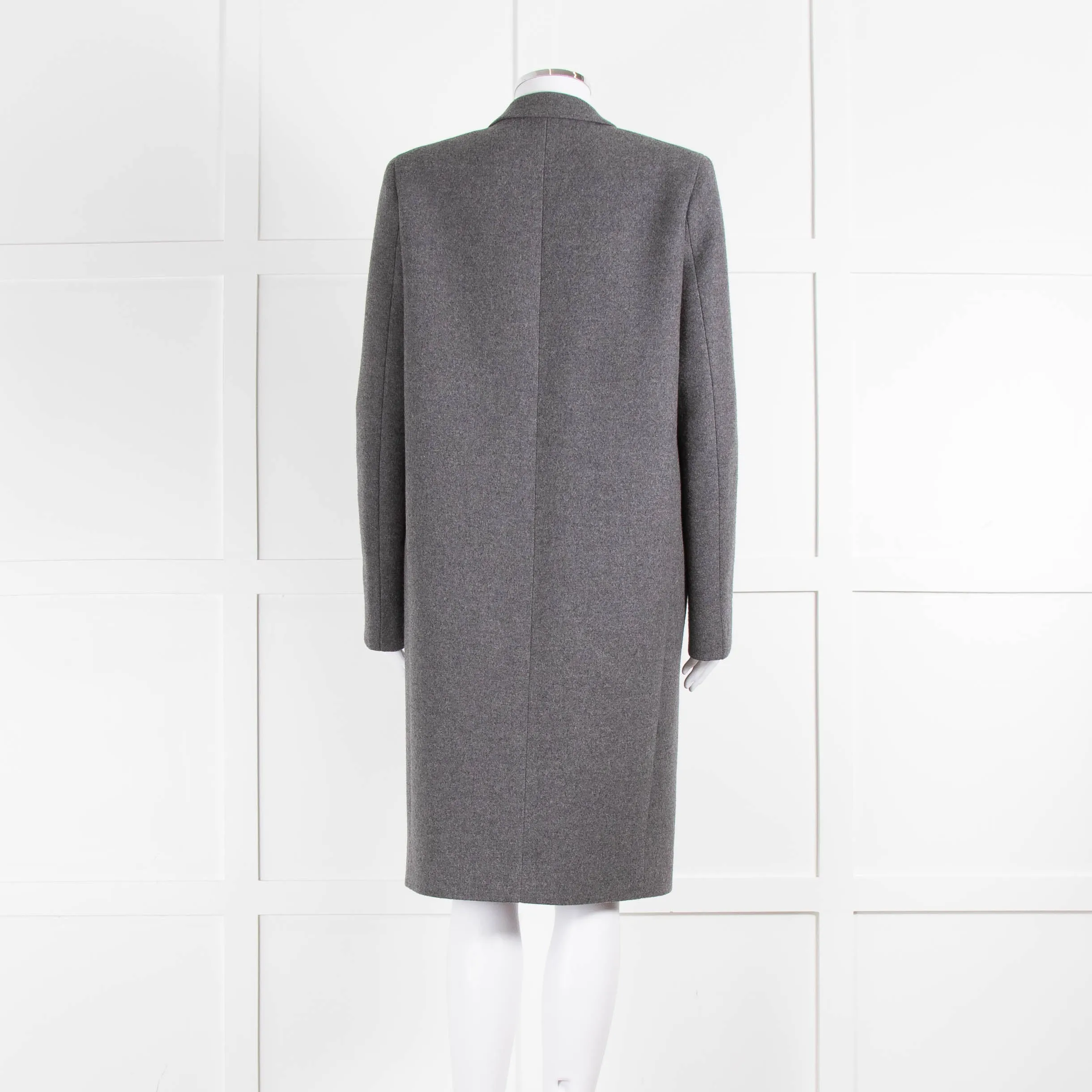 Celine Grey Wool Edge To Edge Coat