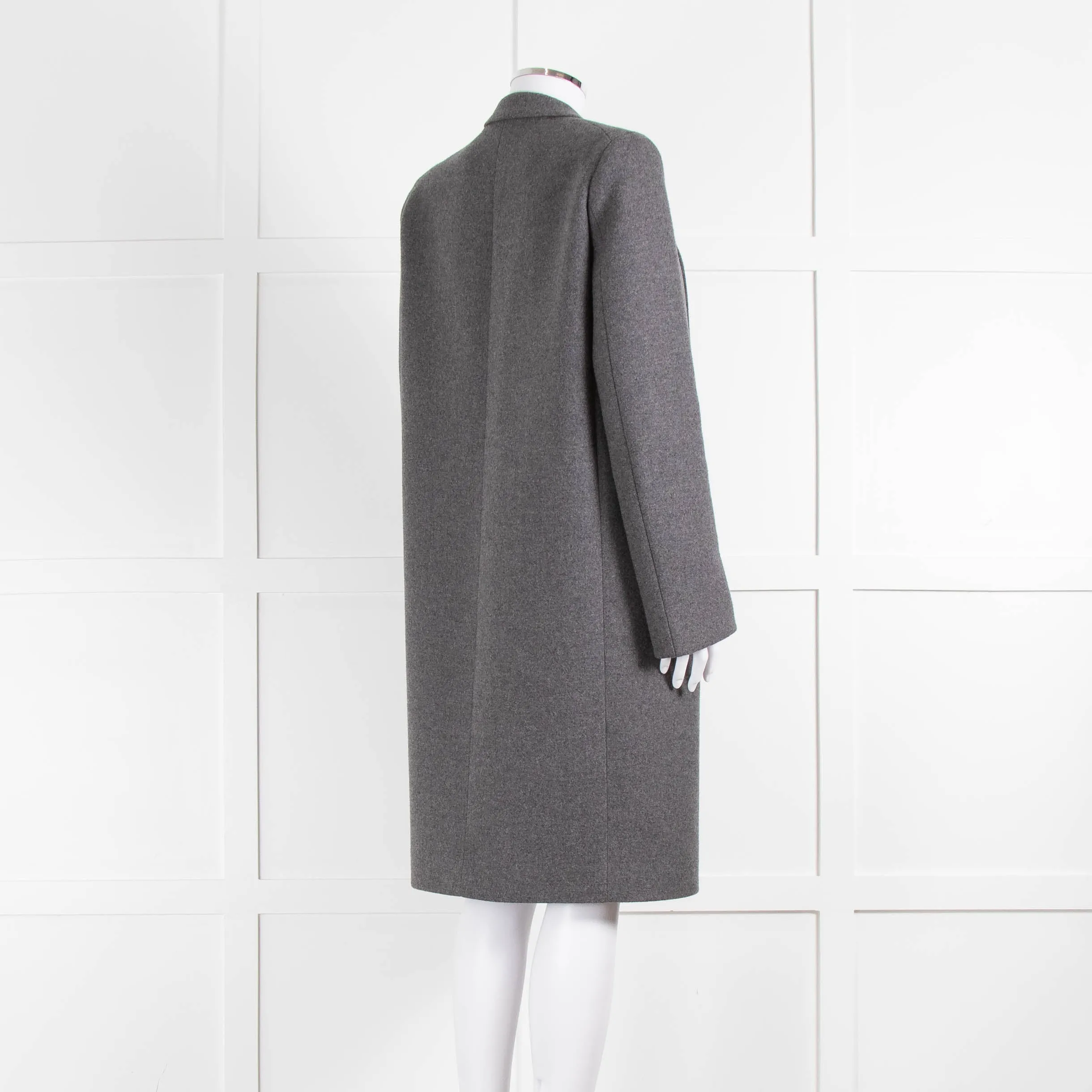 Celine Grey Wool Edge To Edge Coat