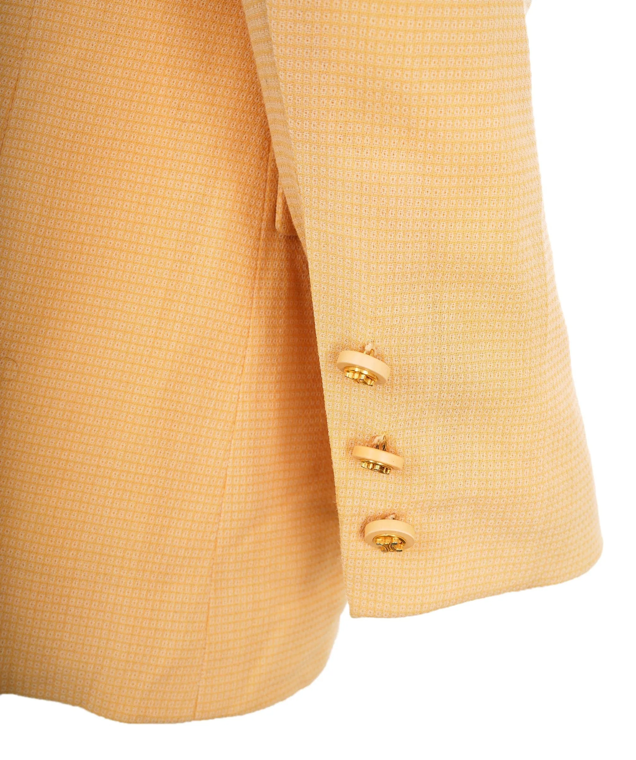 Celine Light Yellow Blazer With Triomphe Gold Buttons  ALC0834