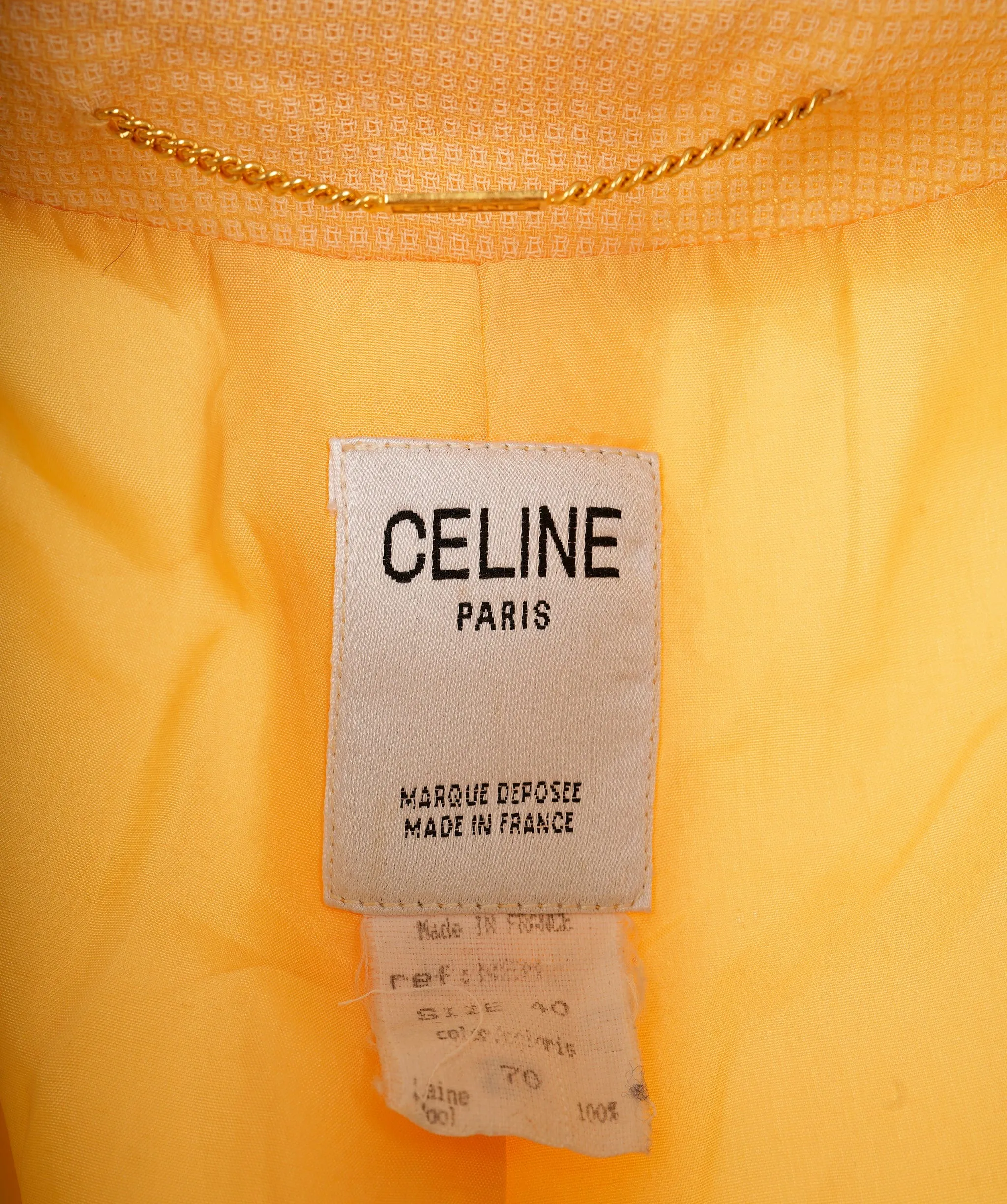 Celine Light Yellow Blazer With Triomphe Gold Buttons  ALC0834