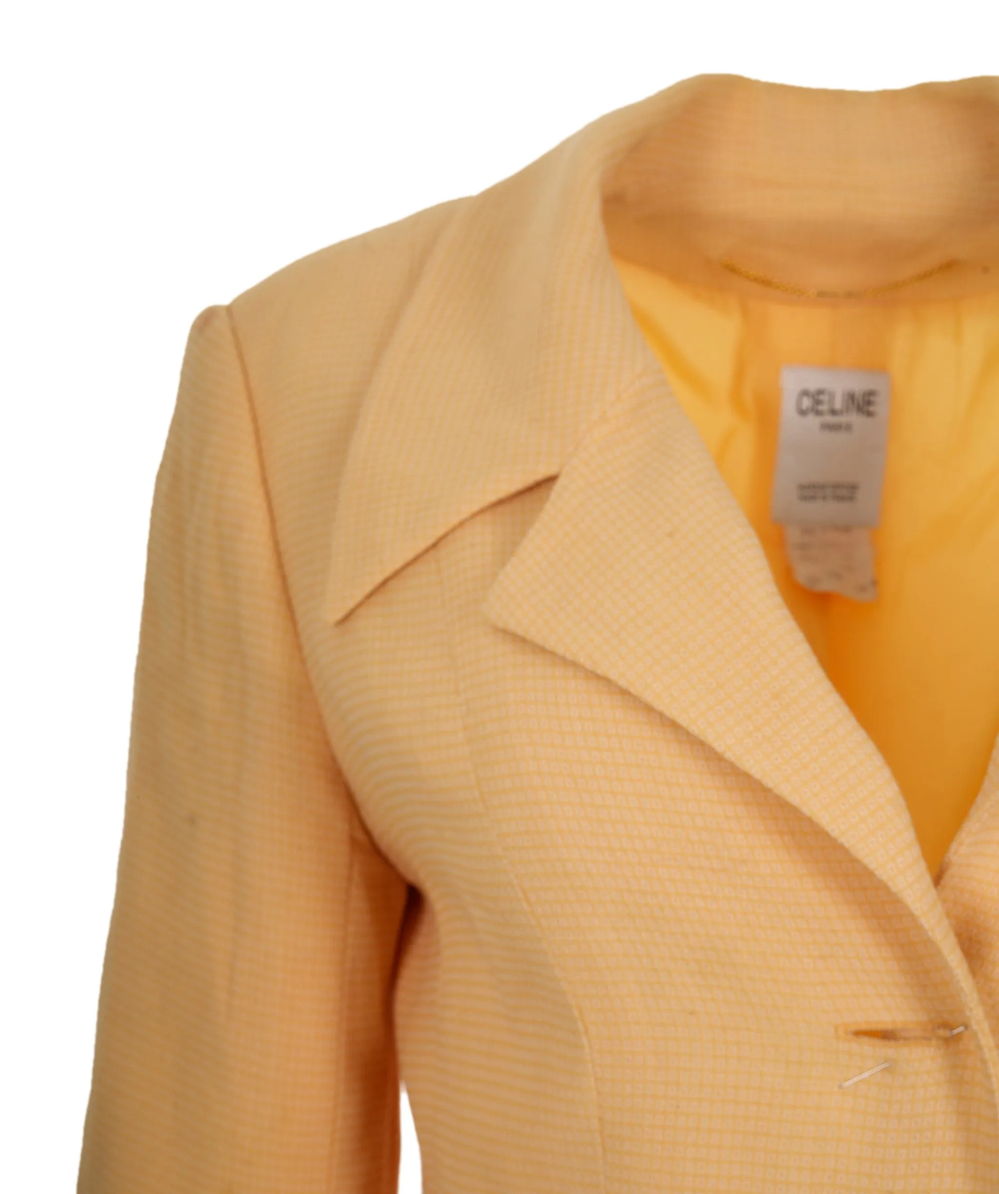 Celine Light Yellow Blazer With Triomphe Gold Buttons  ALC0834