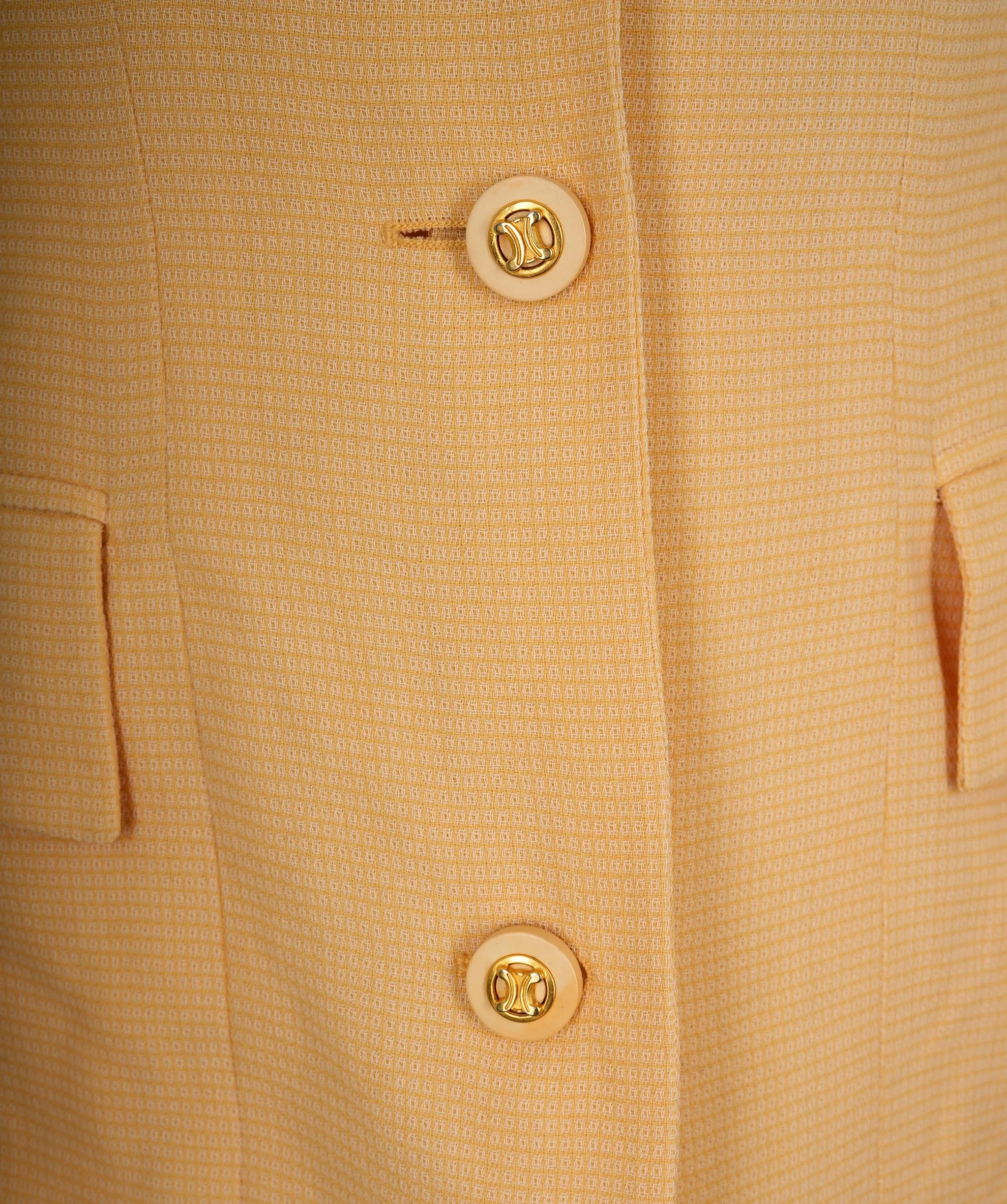 Celine Light Yellow Blazer With Triomphe Gold Buttons  ALC0834