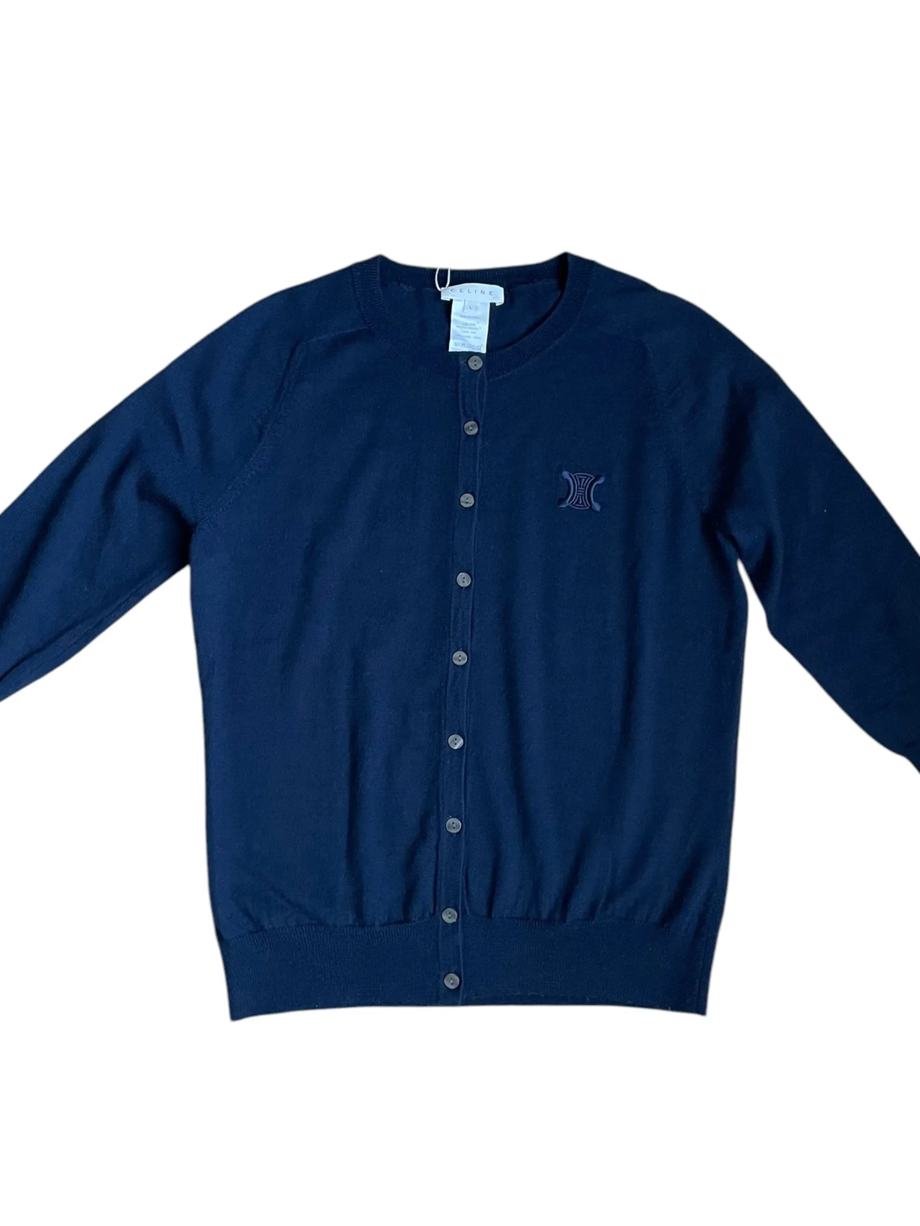 Celine Macadam Knit Cardigan Dark Blue Wool  DXBK0098