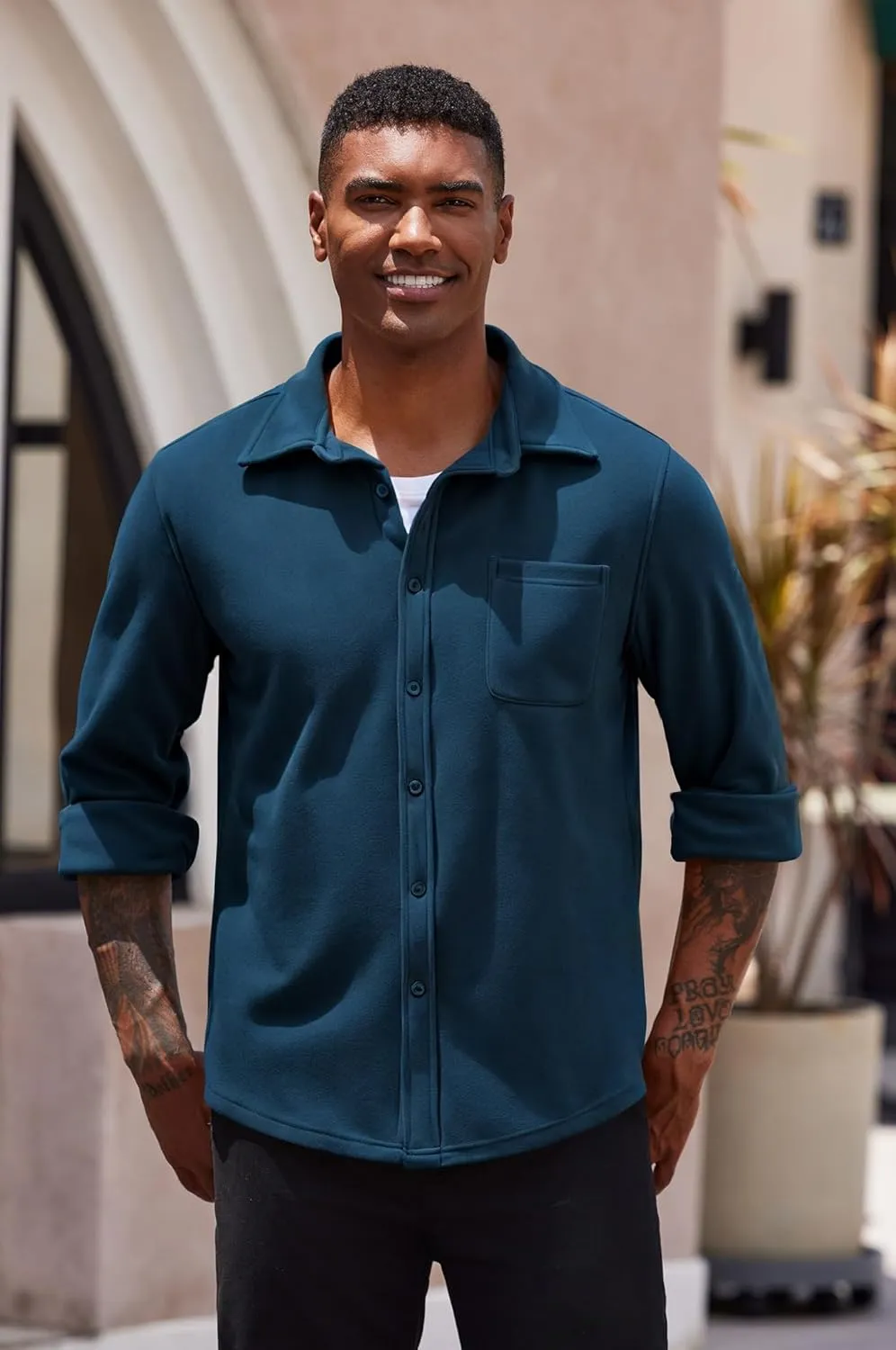 COOFANDY Men's Casual Shirt Long Sleeve Button Down Lightweight Flannel Shirts