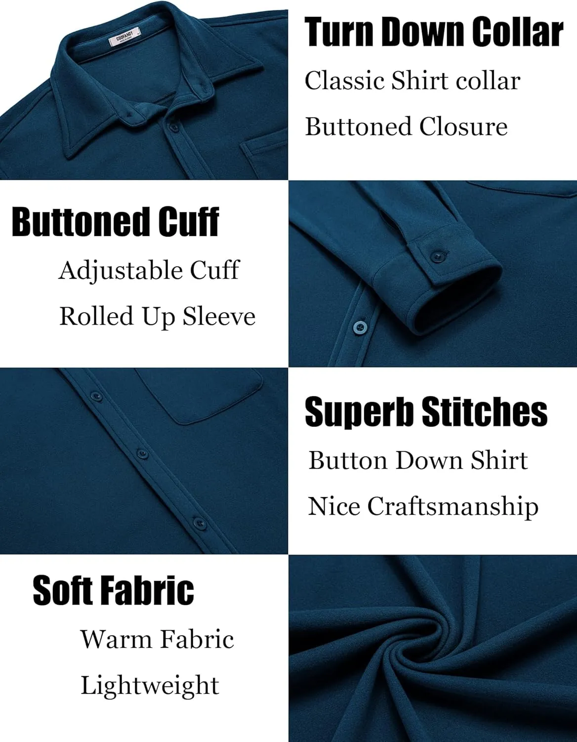 COOFANDY Men's Casual Shirt Long Sleeve Button Down Lightweight Flannel Shirts