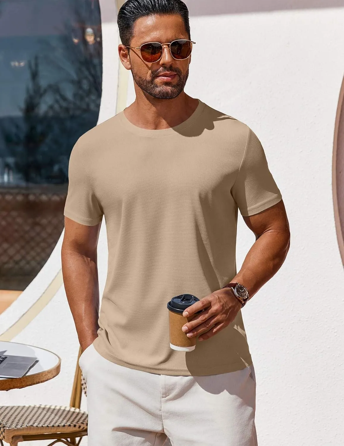 COOFANDY Men's T Shirt Short Sleeve Crew Neck T-Shirt Casual Summer Classic Basic Tee Shirts