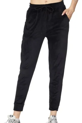 CURVY RELAXED FIT TIE WAIST VELVET JOGGERS