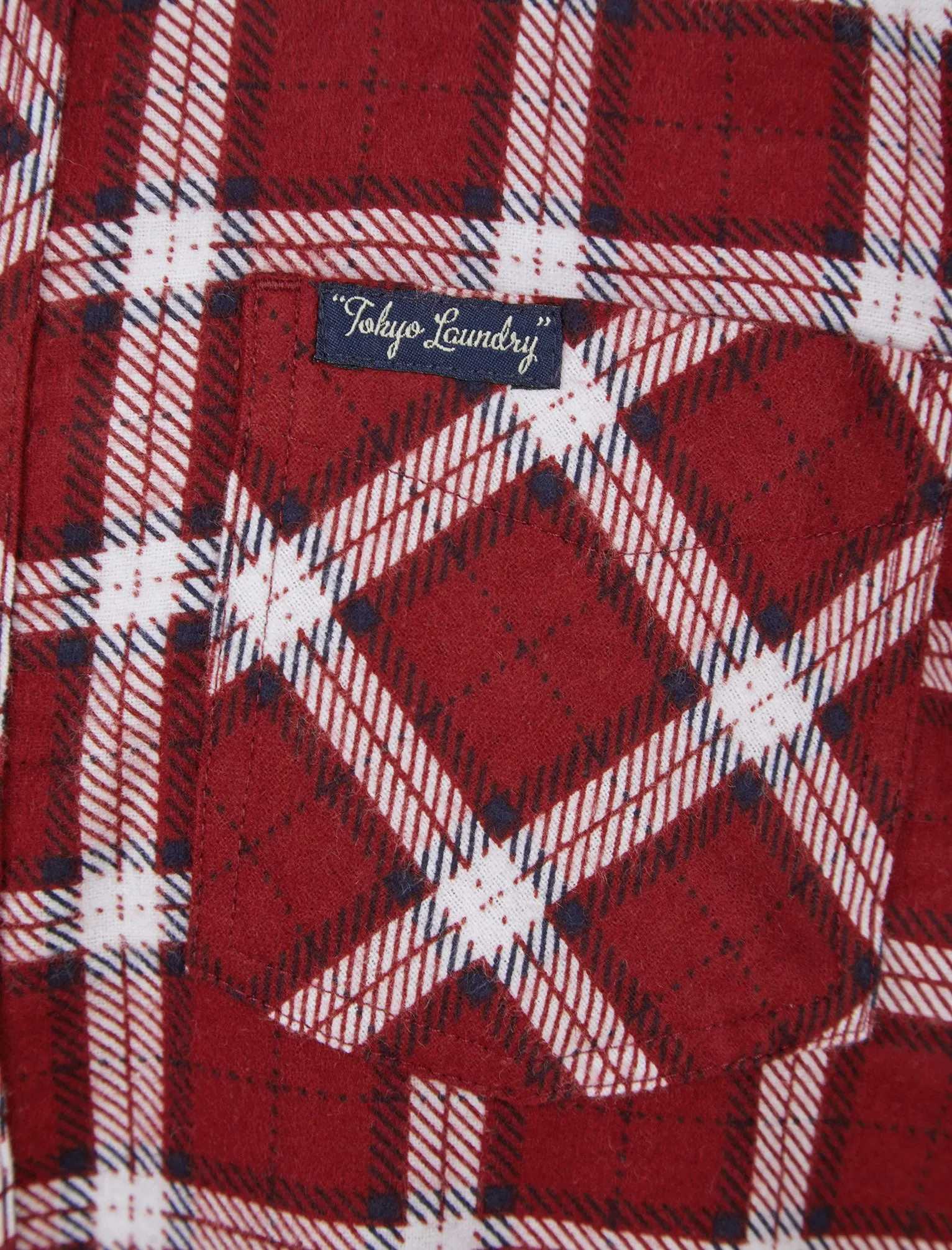 Deciduous Checked Cotton Flannel Shirt in Sun-Dried Tomato - Tokyo Laundry