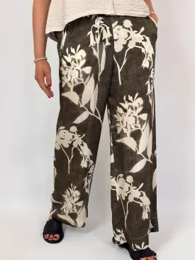 European Culture 06C0 Trousers Brown Print