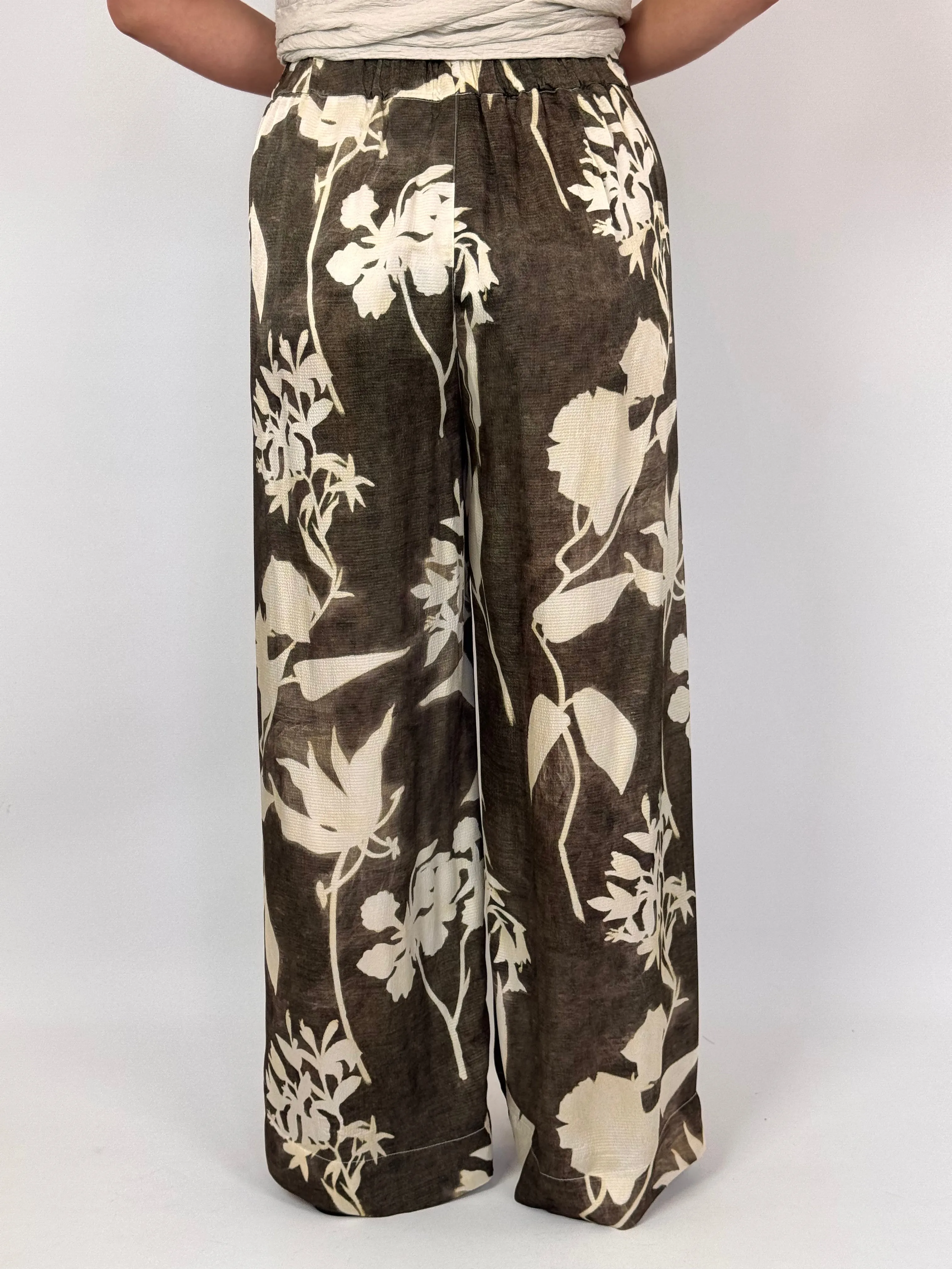 European Culture 06C0 Trousers Brown Print