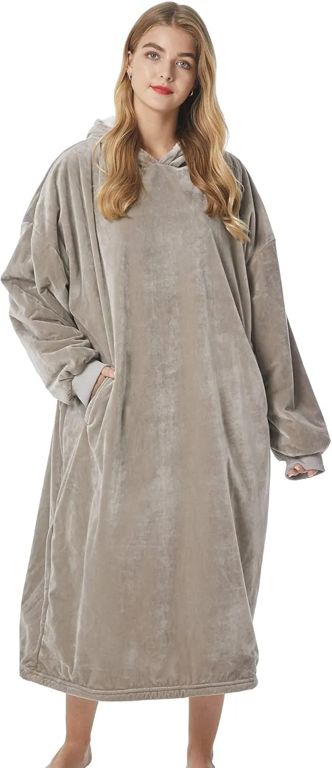 Felicigeely Blanket Hoodie Wearable Blanket Sweatshirt Oversized Hooded Blanket Sweater Gift for Women