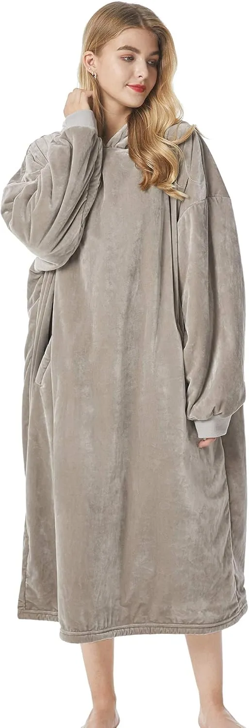Felicigeely Blanket Hoodie Wearable Blanket Sweatshirt Oversized Hooded Blanket Sweater Gift for Women