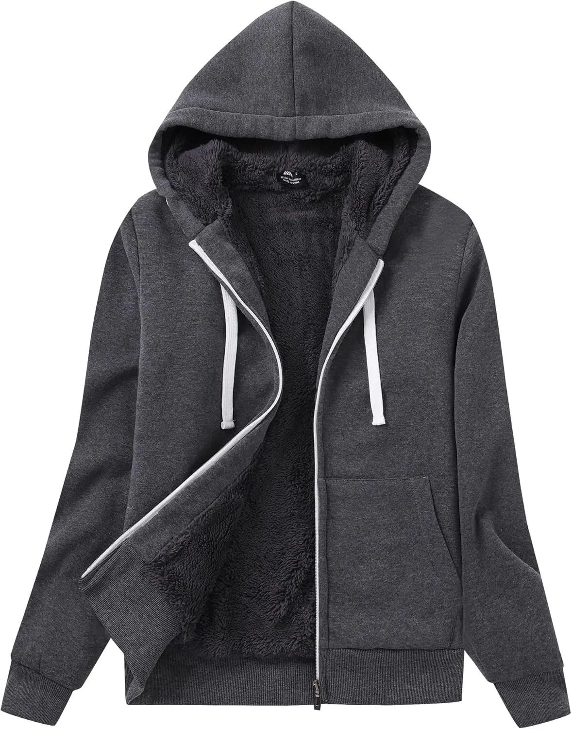 GEEK LIGHTING Hoodies for Women Sherpa Lined Jacket Winter Fleece Lining Zip Up Sweatshirt