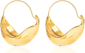 Gold Earrings Chunky Basket Fulani Earrings for Women Dangle Earrings Round Hammered Earring