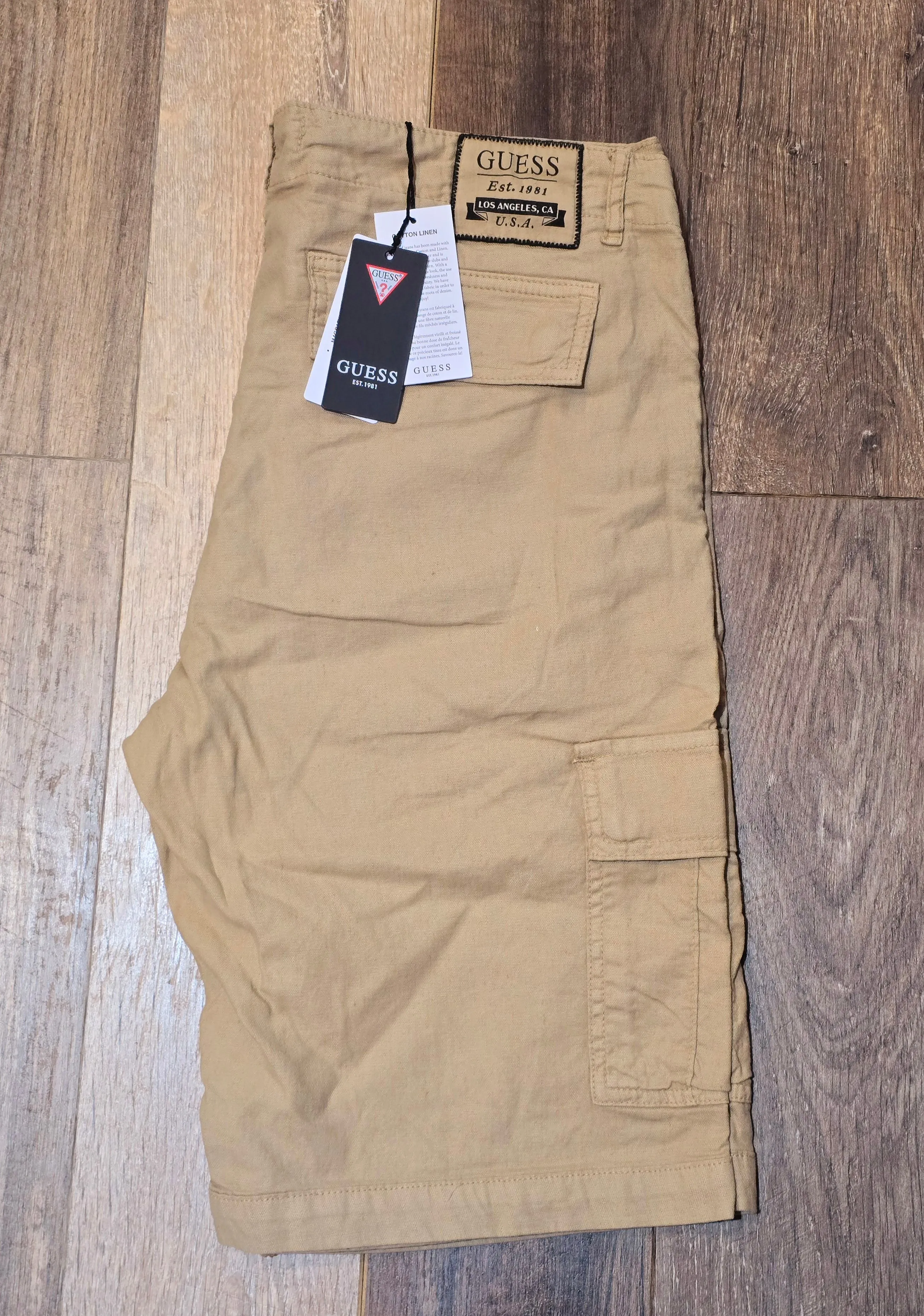 Guess Cotton and Linen Cargo Shorts