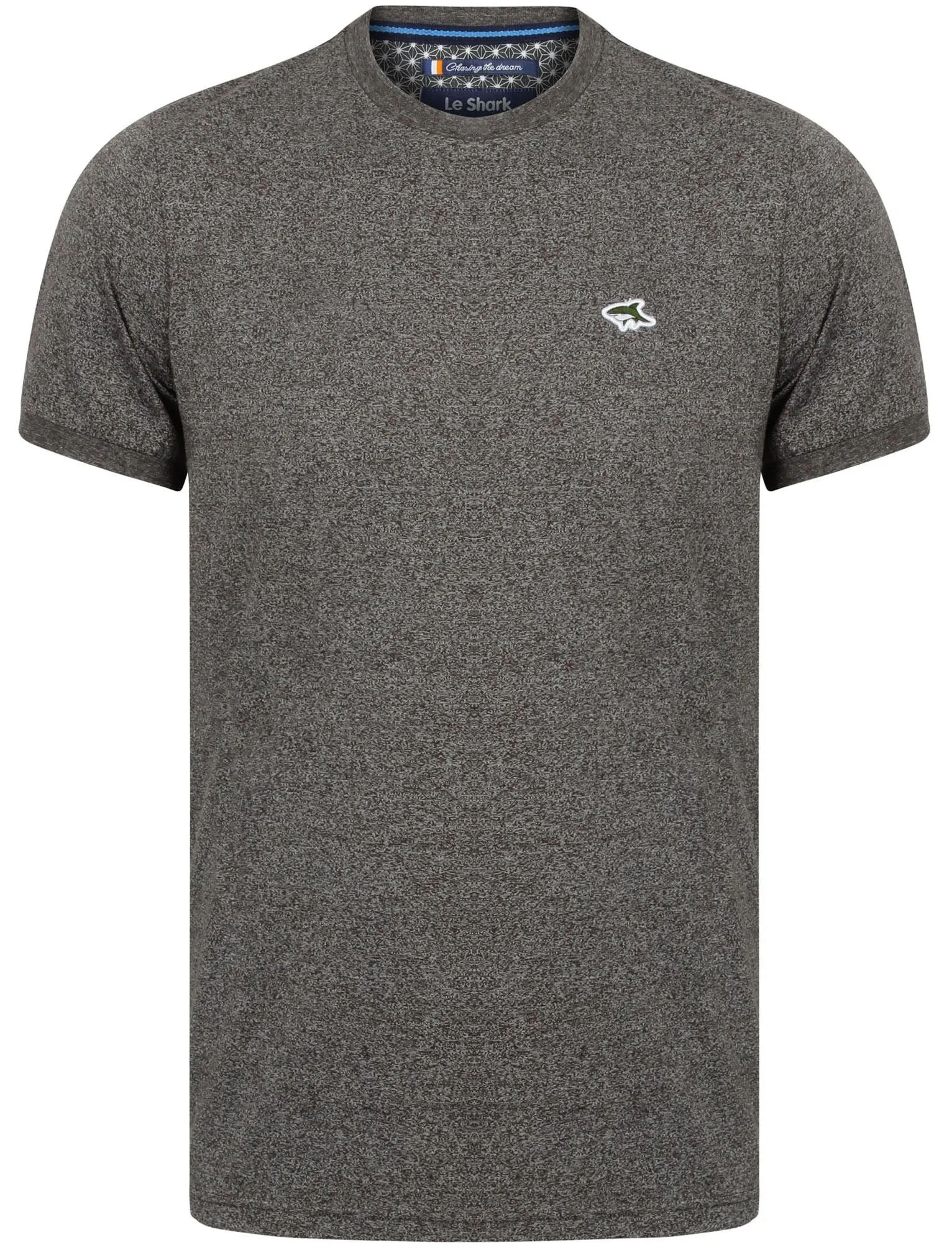 Holmead Crew Neck T-Shirt in Asphalt Grey Fleck - Le Shark