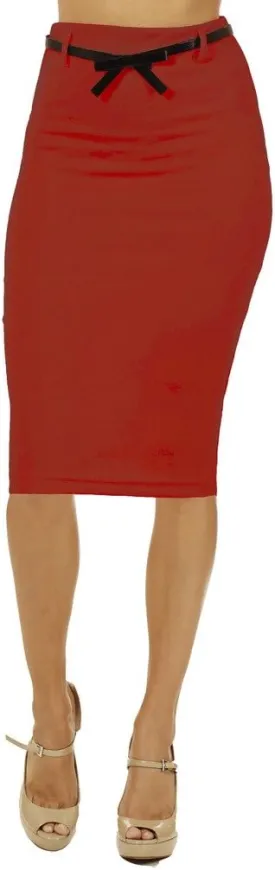 Junior High Waist Below Knee Pencil Skirt Skinny Fit
