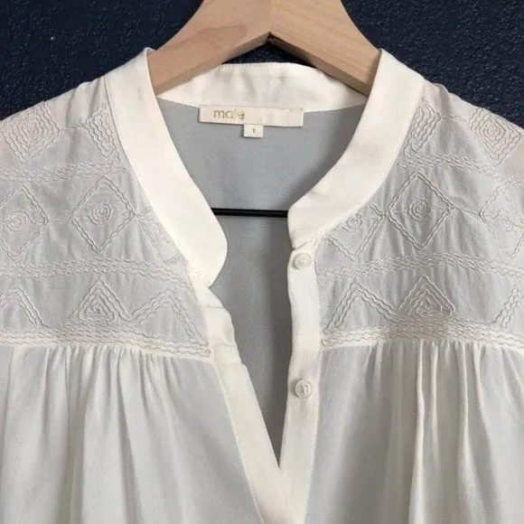 Maje Silk Button-Up Blouse