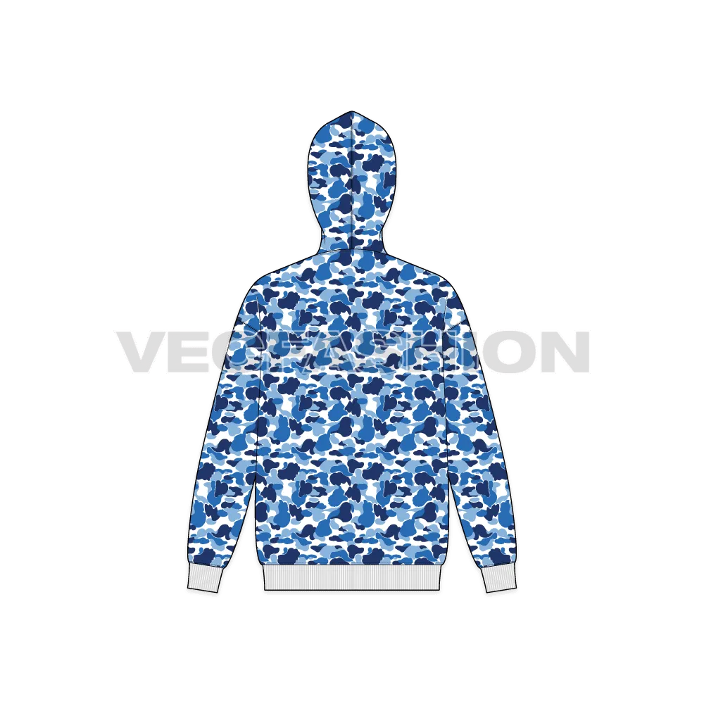 Mens Full Zip-up Camo Hoodie