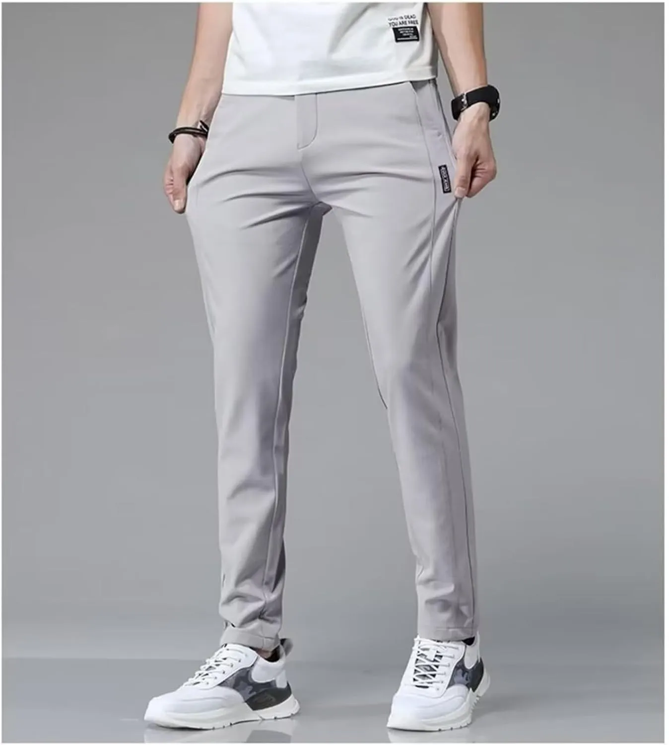 Mens Stretch Golf Joggers Elastic Waist Work Dress Pants Slim Fit Comfy Casual Pants Lightweight Activewear Trendy