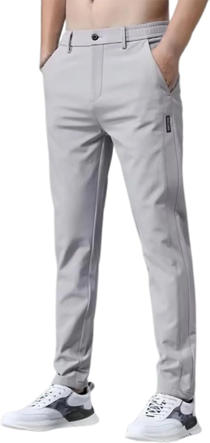 Mens Stretch Golf Joggers Elastic Waist Work Dress Pants Slim Fit Comfy Casual Pants Lightweight Activewear Trendy