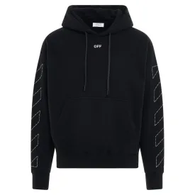 Off-White Off Stitch Diag Design Skate Fit Black Hoodie