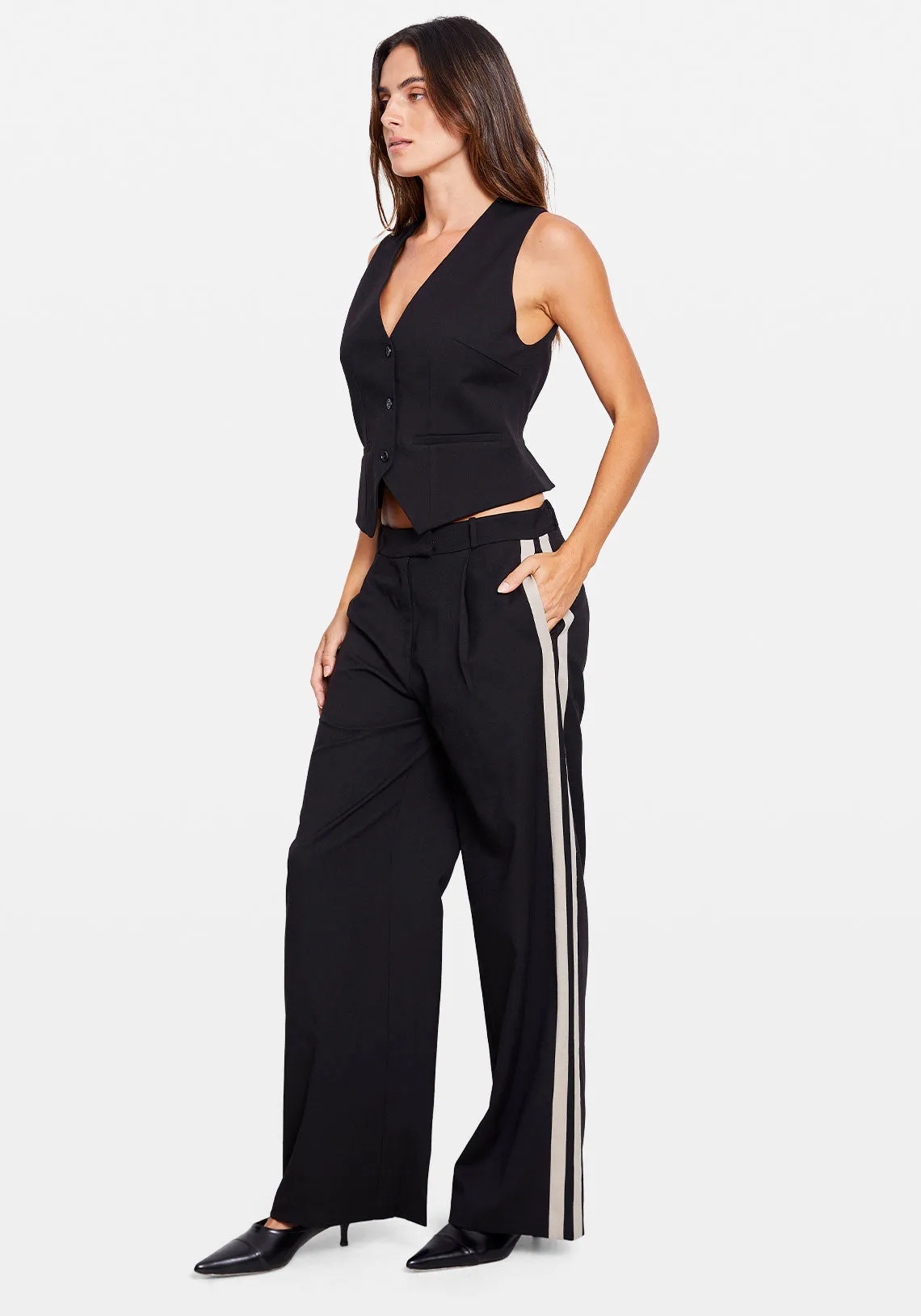 OVERSIZED TAILORED VEST BLACK