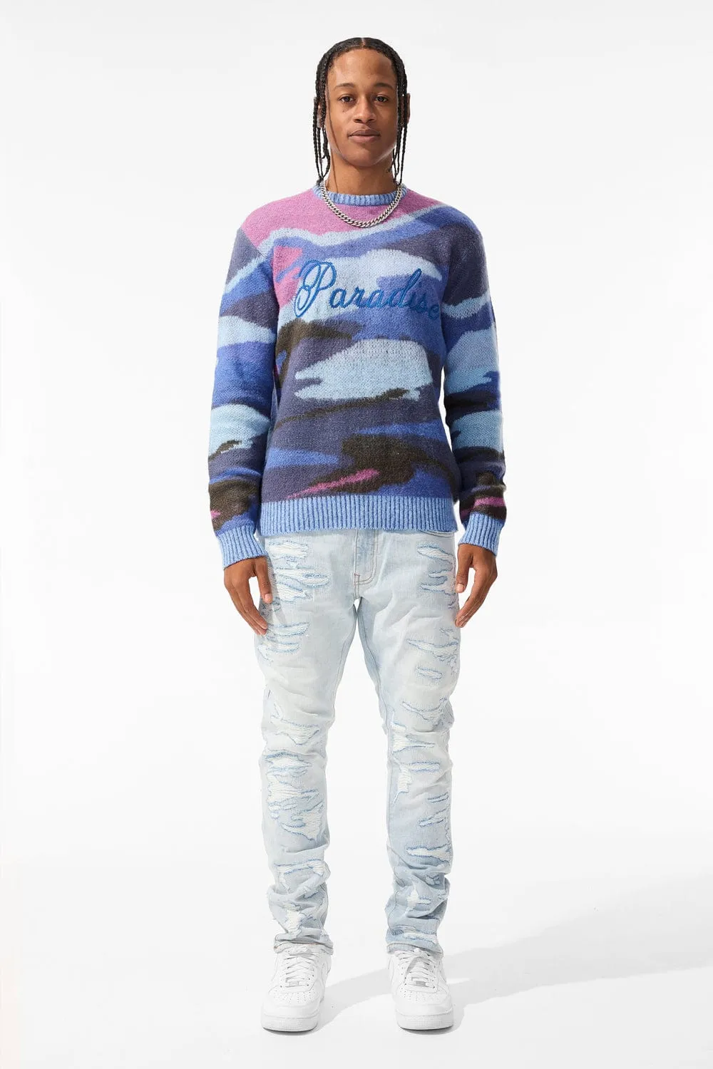 Paradise Mirage Crewneck Sweater (Blue)