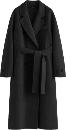 Peaceglad Womens Pea Coats Fall Long Trench Coat Double Breasted Button Down Lapel Belted Peacoat