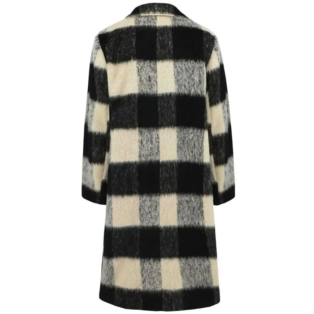 Plaid Double-Breasted Coat for Timeless Luxury Fashion for Woman