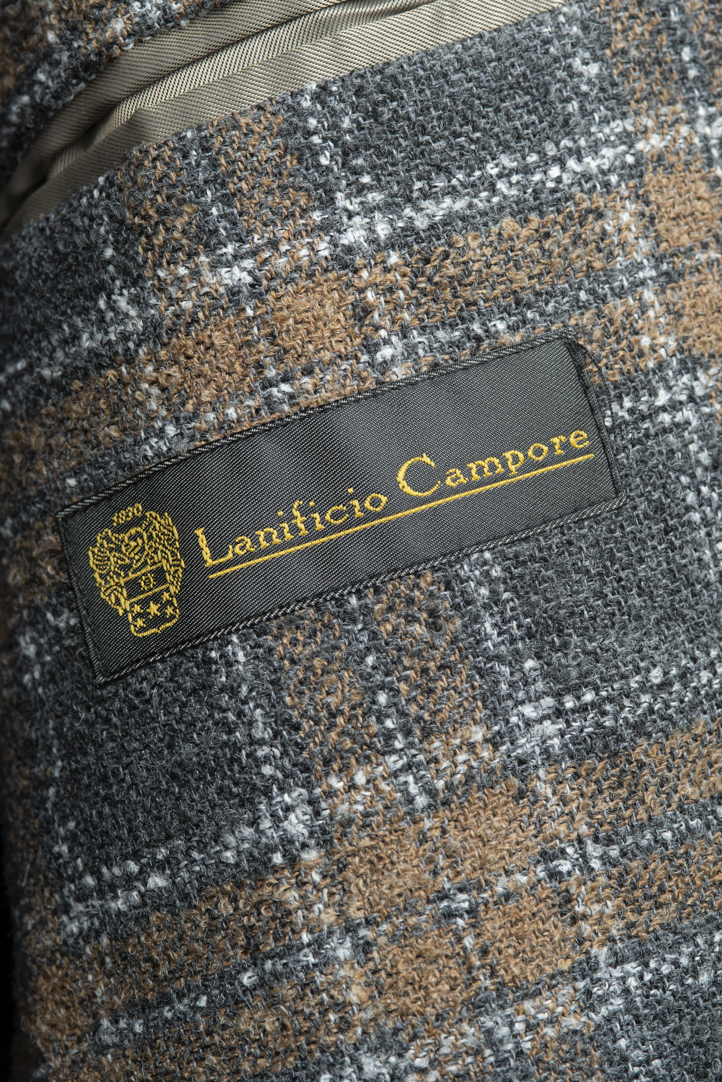 "Sand" Windowpane Wool Blazer by Campore