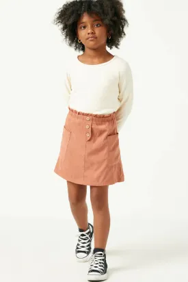 RESTOCK ALERT Mauve Brushed Button Detail Patch Pocket Paper bag Skirt