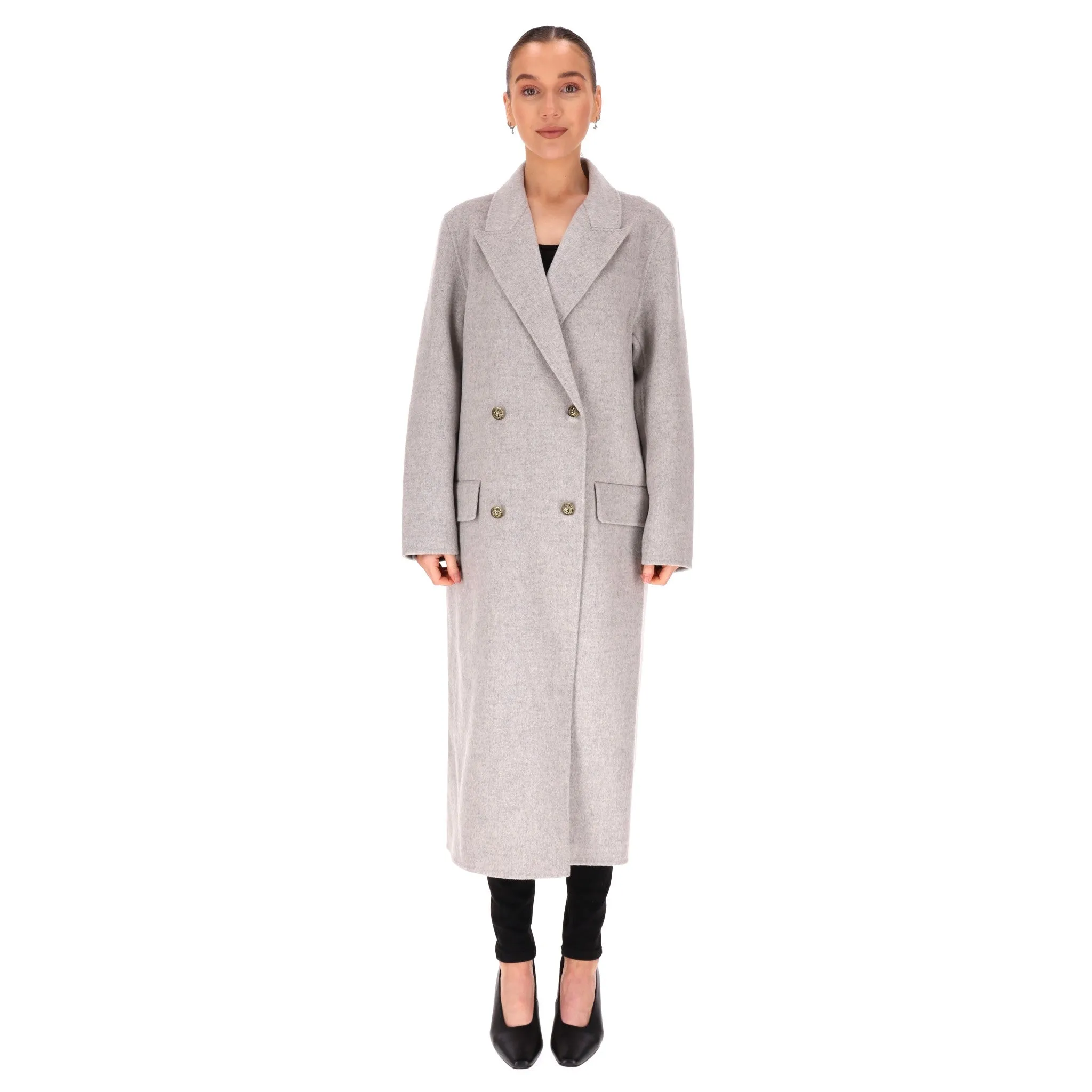 Sandro Double-Breasted Wool Coat. Size 38FR