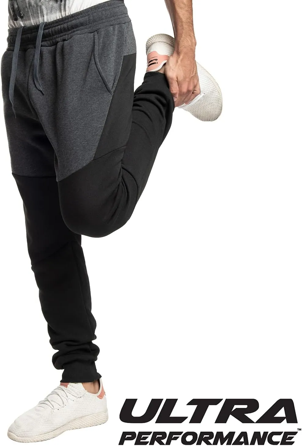 Ultra Performance 3 Pack Fleece Active Tech Joggers for Men, Mens Sweatpants with Zipper Pockets