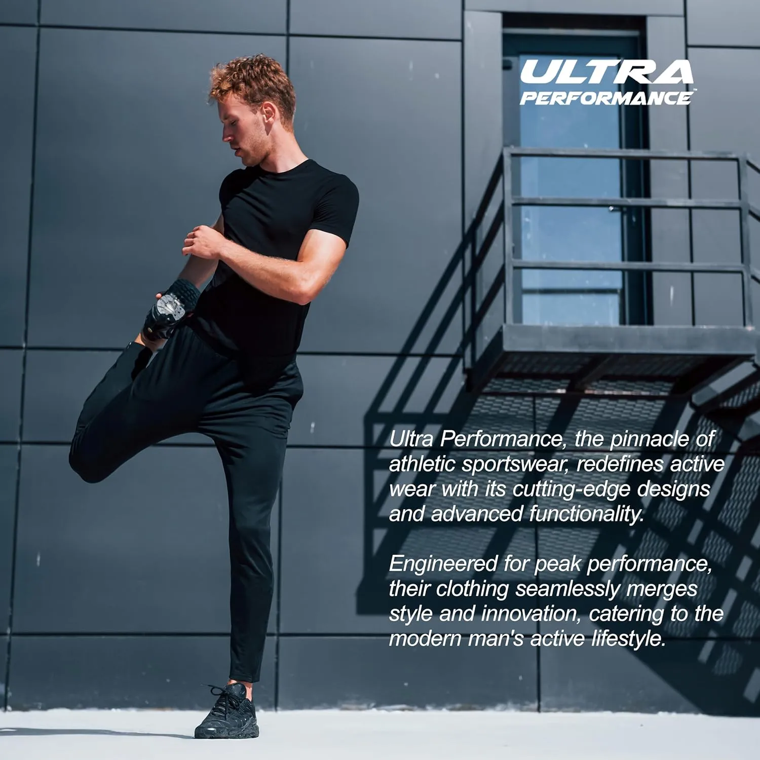 Ultra Performance Men's Athletic Jogger Pants  Stretch Nylon Gym Pants, Active Workout Joggers with Pockets for Men