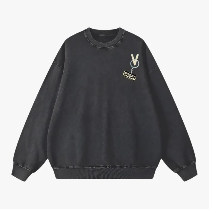 Valvera "Record your voice" Acid Wash Oversize Sweatshirt - 360 GSM