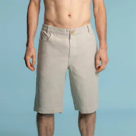 VERNON 100% Organic Linen Shorts (Covered Organic Elastic Waist, OC Thread, YKK Zippers) (99.9% Biodegradable)