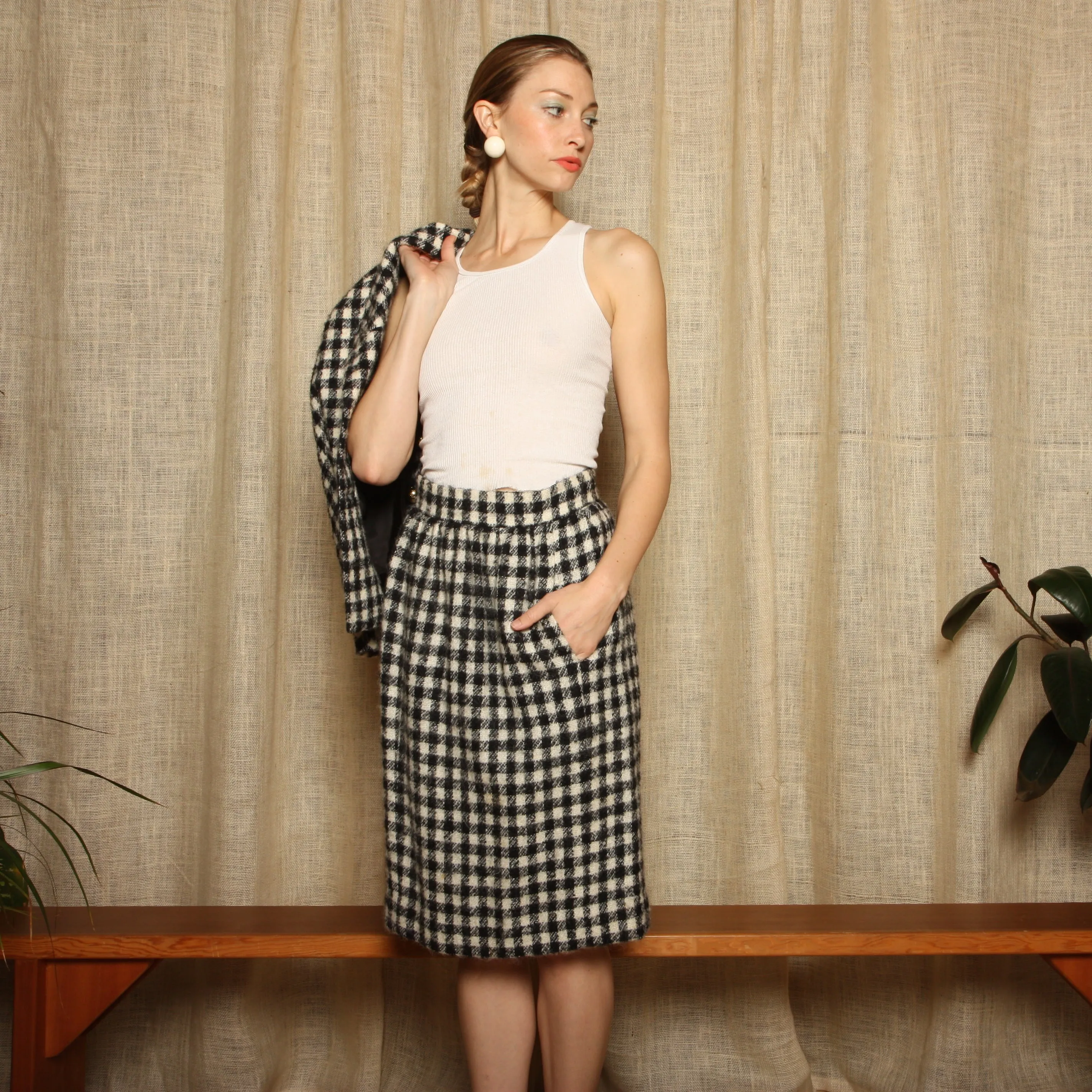 Vintage 80's Céline Mohair Check Suit