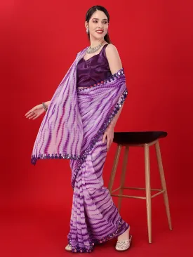 Women Party Wear Sibori Panted Saree with Un-Stitched Blouse