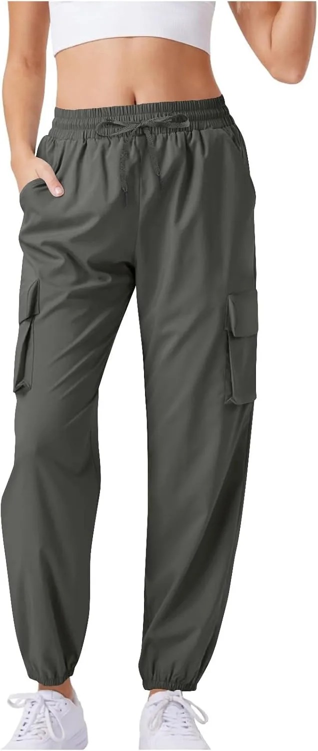 Womens Cargo Pants Lightweight Summer Quick Dry Waterproof Hiking Pant Casual Outdoor Athletic Joggers with Pockets